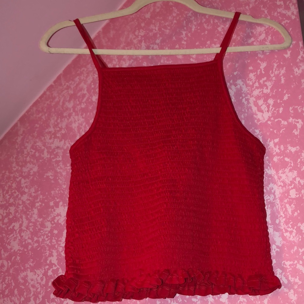 Cute Wishful Park ribbed Halter crop top